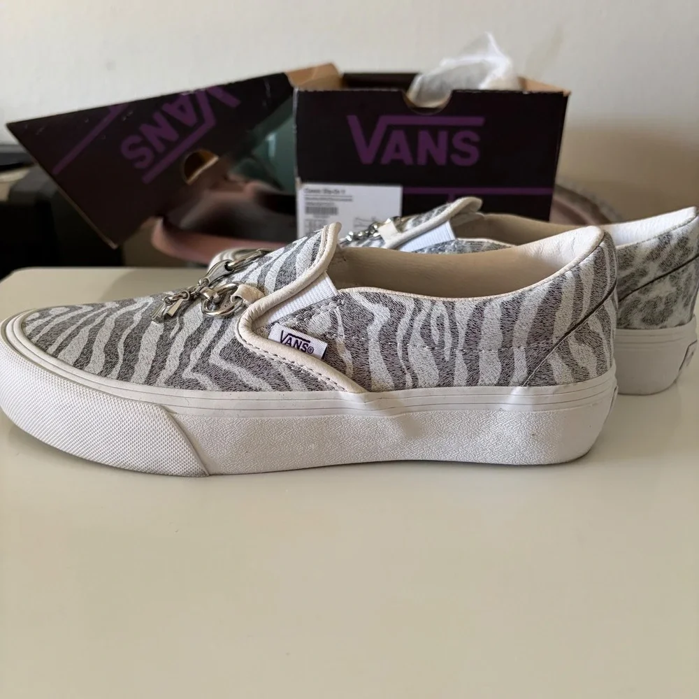 Vans Vault x Needles Classic Slip-On V Zebra Leopard Animal Print Bit Charms